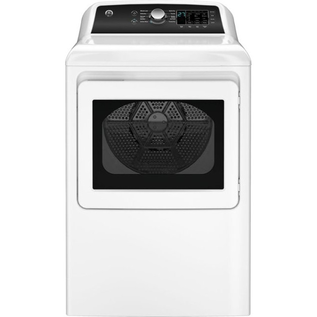 GE GTD58GBSVWS - 7.4 cu. ft. Top Load Gas Dryer with Sensor Dry - White with Matte Black