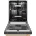 Cafe CDT858P4VW2 24 Inch Fully Integrated Built-In Smart Dishwasher with 16 Place Setting Capacity, 6 Wash Cycles, 44 dBA Noise Level, and Ultra Wash: Matte White with Brushed Bronze Handles