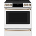 Cafe CES700P4MW2 30 Inch Slide-In Electric Smart Range with 5 Radiant Elements, 5.7 Cu. Ft. Oven Capacity, Warming Drawer, Steam Clean, Self-Clean, True European Convection, Enhanced Shabbos Mode Capable, UL Listed, and ADA Compliant: Matte White