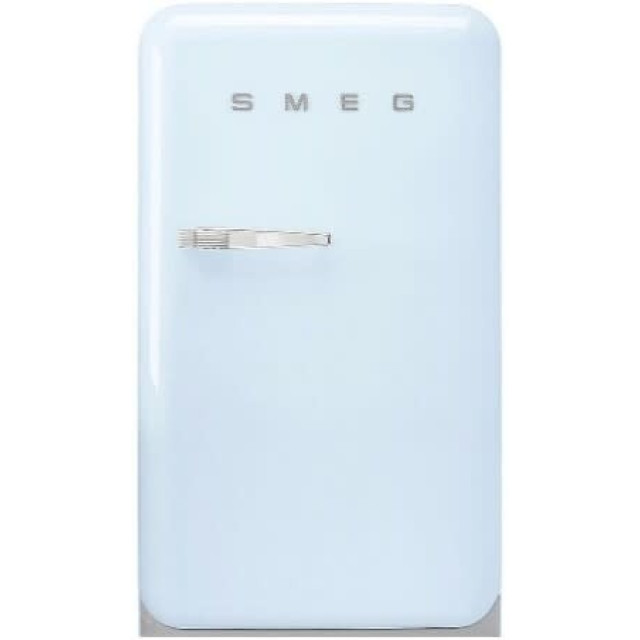 Smeg 50's Retro Design FAB10URPB3 22 Inch Freestanding Compact Refrigerator with 4.31 Cu. Ft. Capacity, 2 Glass Shelves, 1 Bottle Shelf, 37 dBA Noise Level, LED Internal Light, Automatic Frost Free, and Energy Star Compliant: Pastel Blue, Right Hinge