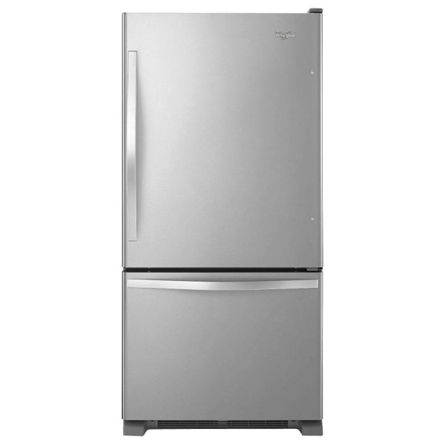 Whirlpool 33 in. W 22.1 cu. ft. Bottom Freezer Refrigerator in Stainless Steel