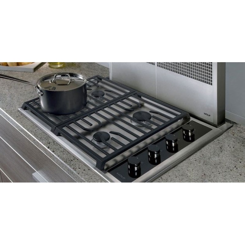 Wolf 36 Inch Transitional Gas Cooktop with 5 Dual-Stacked Sealed