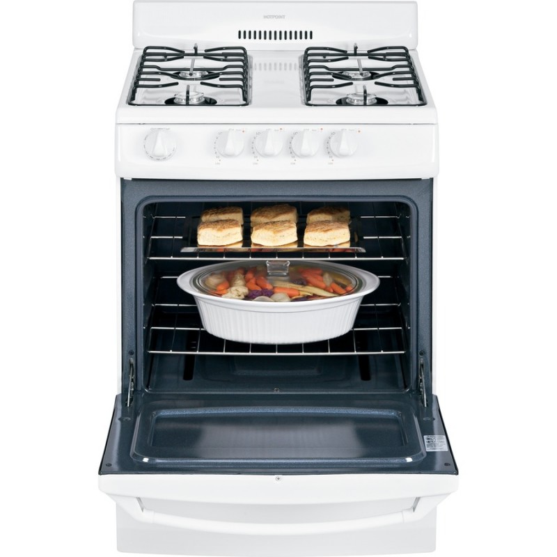 Hotpoint RGA724EKWH Freestanding 3cu ft Gas Range (White) 24