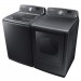 Samsung WA52M7750AV 5.2 cu. ft. High-Efficiency Top Load Washer with Steam and Activewash and Samsung DVG52M7750V 7.4 cu. ft. Gas Dryer with Steam in Black Stainless, ENERGY STAR