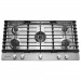 KitchenAid KCGS556ESS 36 in. Gas Cooktop in Stainless Steel with 5 Burners Including a Professional Dual Tier Burner and a Simmer Burner
