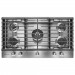 KitchenAid KCGS556ESS 36 in. Gas Cooktop in Stainless Steel with 5 Burners Including a Professional Dual Tier Burner and a Simmer Burner