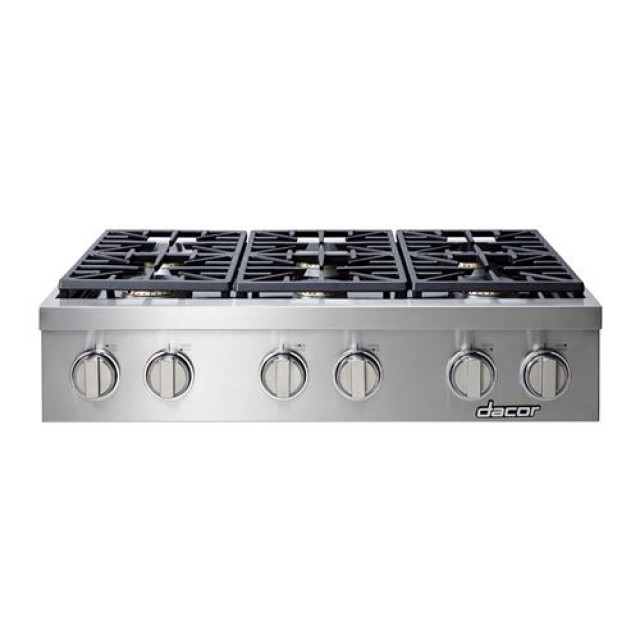 Dacor DYRTP366S Discovery 36 Inch Gas Rangetop in Stainless Steel