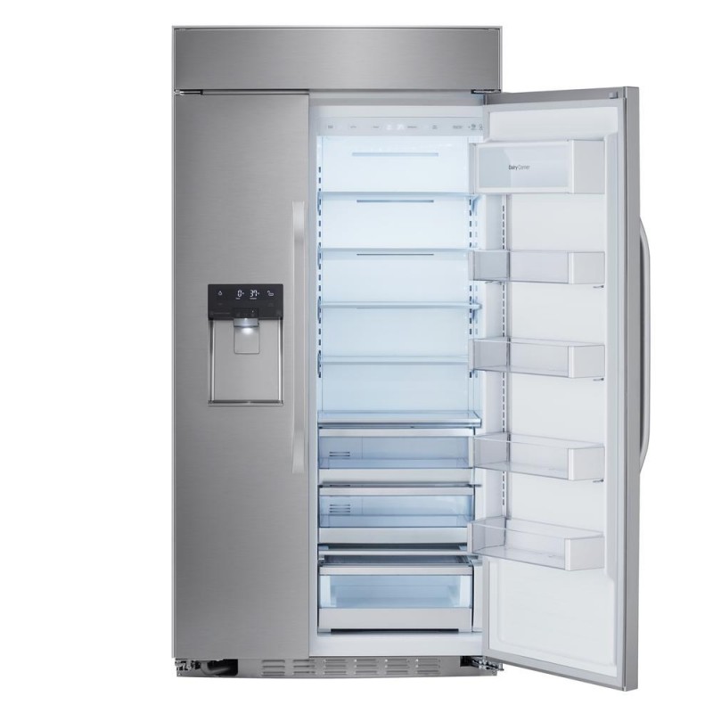 LG Studio 26 cu. Ft. Smart Side-by-Side built-in Refrigerator with Ice & Water Dispenser. Встраиваемый холодильник LG Studio. Built in Refrigerator. Холодильник 25 градусов