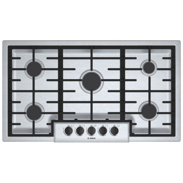 Bosch NGM5655UC 500 Series 5-Burner Gas Cooktop (Stainless Steel) (Common: 36-in; Actual: 37-in)