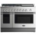 DCS RDV2485GDN 48" Natural Gas 5 Burner Dual Fuel Range and DD24DV2T7 24 Inch Drawers Dishwasher in Stainless Steel