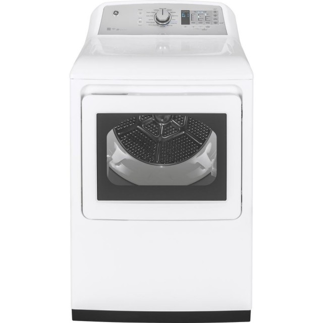 GE GTD75GCSL0WS 7.4 cu. ft. 120 Volt White Gas Vented Dryer with Steam and Wifi Connected, ENERGY STAR