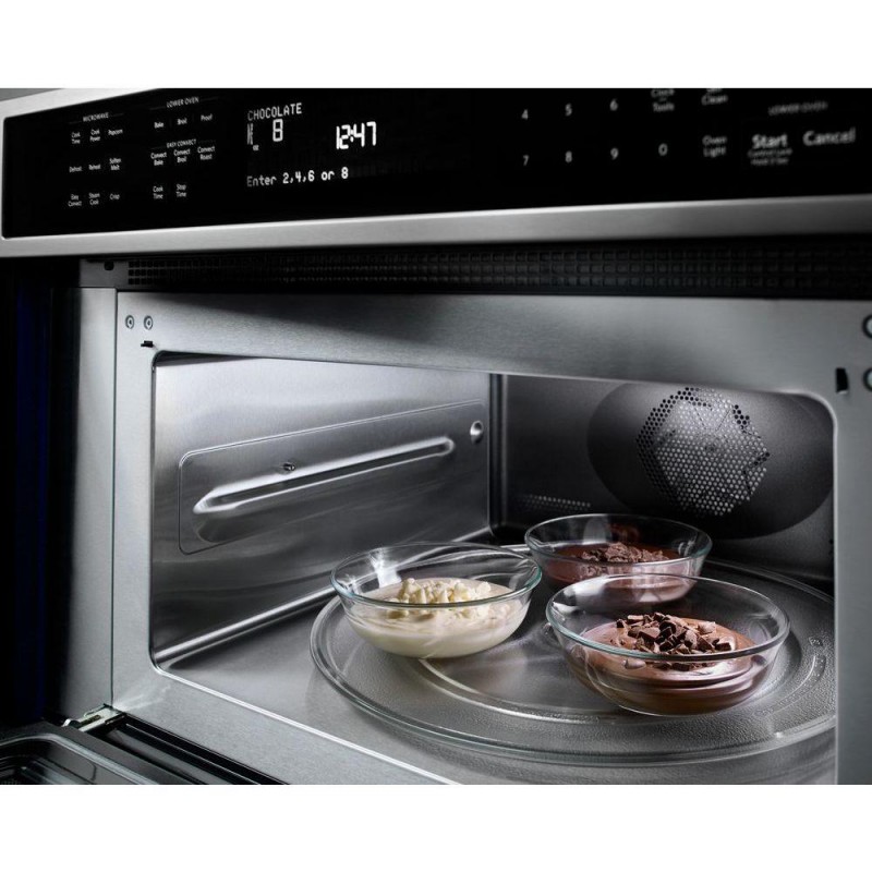 KitchenAid KOCE507ESS 27 Inch Double Combination Electric Wall Oven with  5.7 cu. ft. Total Capacity, Even-Heat™ True Convection Oven, Microwave  Convection Cooking, Self-Clean, Crispwave™ Microwave Technology,  EasyConvect™ Conversion, Temperature Probe