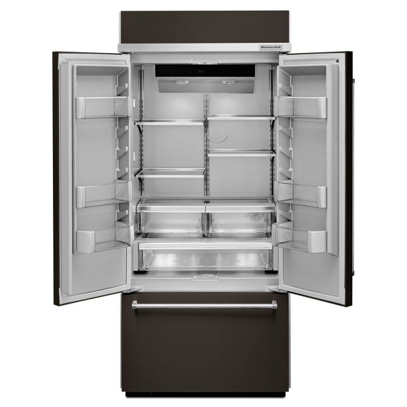 Kitchenaid Kbfn506ebs 20 8 Cu Ft French Door Refrigerator With 4 Cantilever Spill Proof Glass Shelves 3 Humidity Controlled Drawers Preserva Food