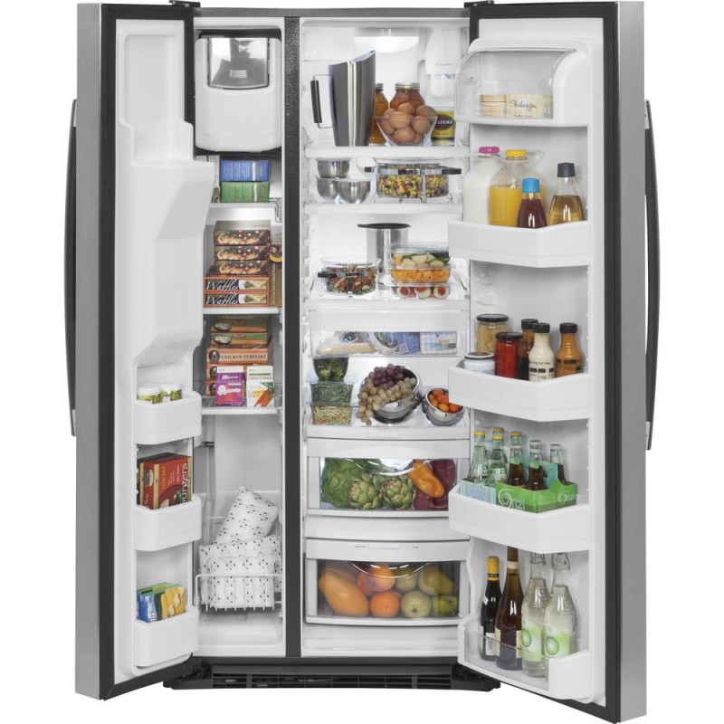 GE GSE23GSKSS 23.2 cu. ft. Side by Side Refrigerator in Stainless Steel ...