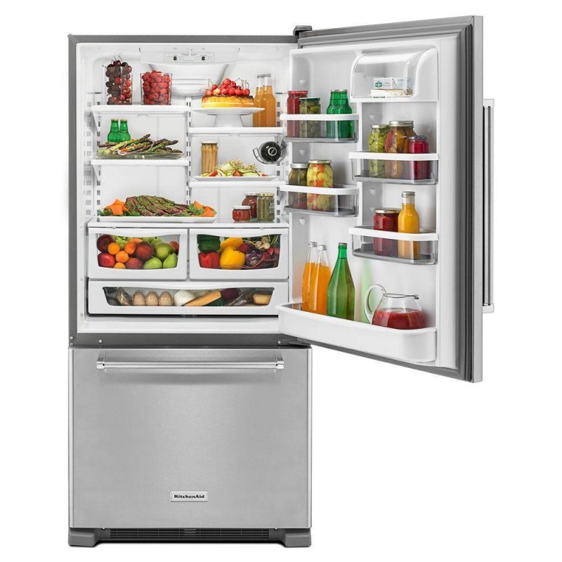 KitchenAid KBLS19KTMS 18.5 cu. ft. Single-Door Bottom-Freezer Refrigerator