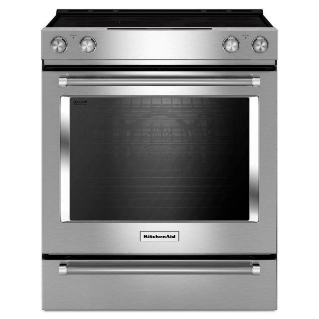 KitchenAid KSEG700ESS 30 in. 6.4 cu. ft. Slide-In Electric Range with Self-Cleaning Convection Oven in Stainless Steel
