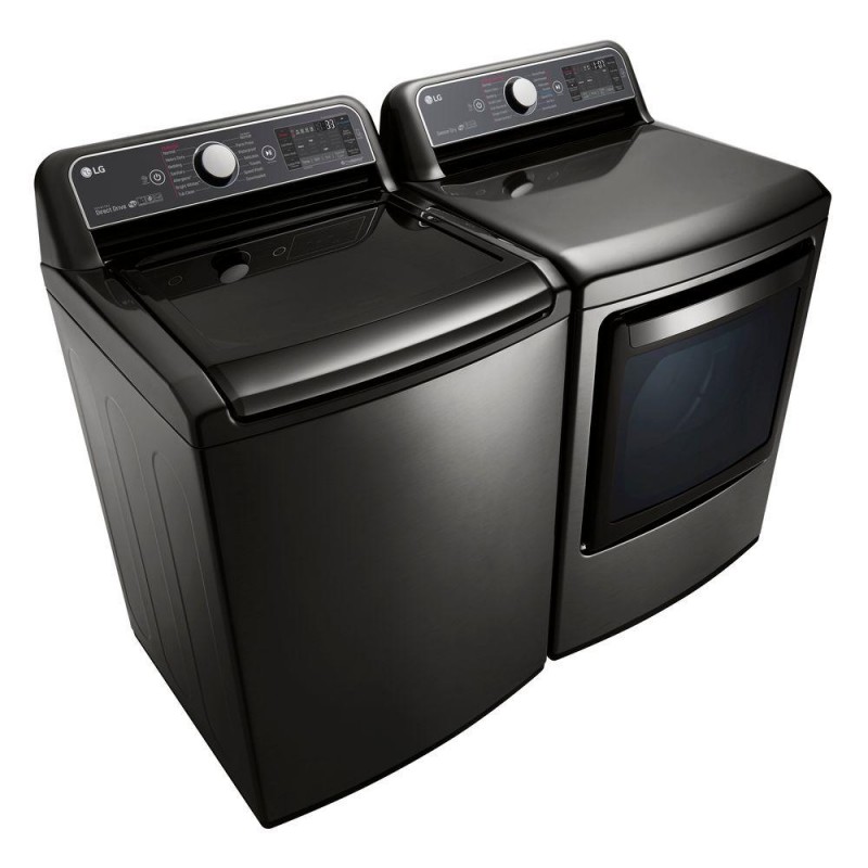 lg black steel washer dryer