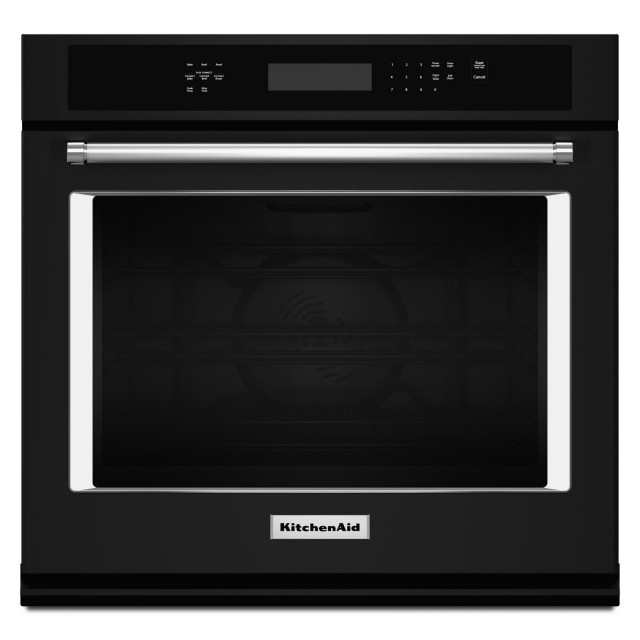 KitchenAid KOSE500EBL 30 in. Single Electric Wall Oven Self-Cleaning with Convection in Black