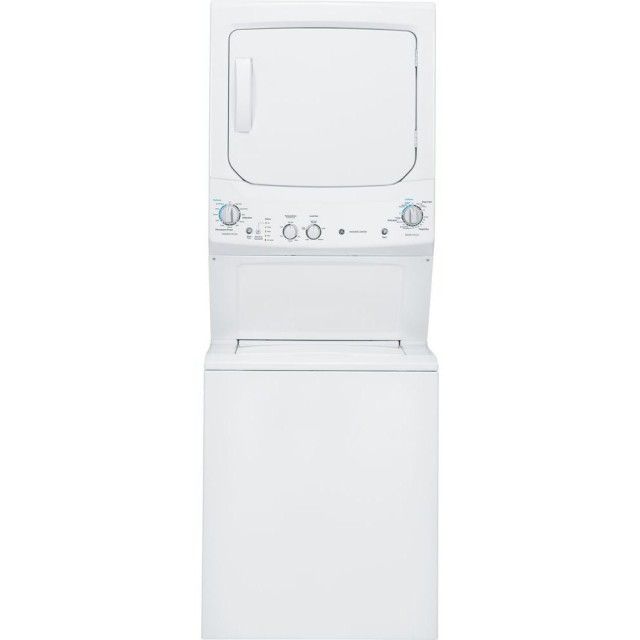 GE GUD27GSSMWW 27 in. White Laundry Center with 3.8 cu. ft. Washer and 5.9 cu. ft. 120-Volt Vented Gas Dryer