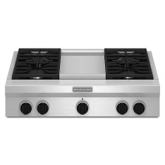 KitchenAid 36‑Inch 4 Burner with Griddle, Gas Rangeto