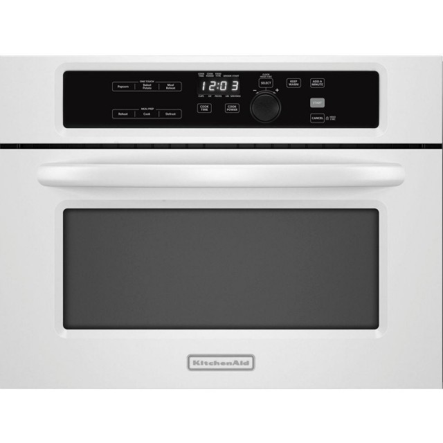 KitchenAid Architect Series II KBMS1454BWH 1.4 cu. ft. Built-In Microwave in White with Sensor Cooking