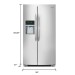Frigidaire FGHC2331PF Gallery 22.16 cu. ft. Side by Side Refrigerator in Stainless Steel, Counter Depth
