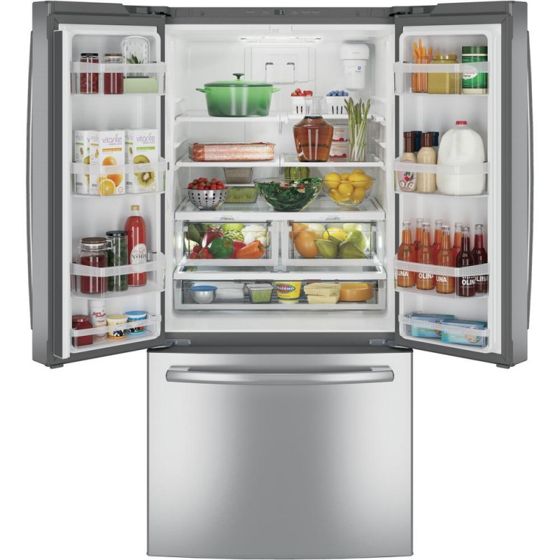 GE GNE25JSKSS 24.7 cu. ft. French Door Refrigerator in Stainless Steel ...