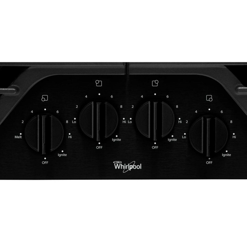 Whirlpool 30" WCG51US0DB Black Gas Cooktop (4 Burner)
