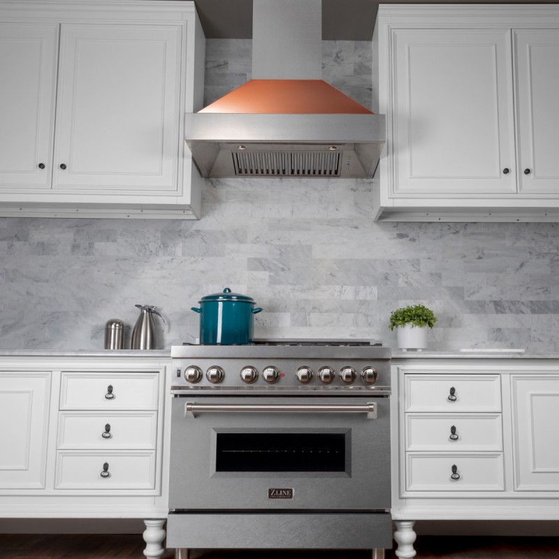 30" DuraSnow® Stainless Steel Range Hood with Copper Shell ...
