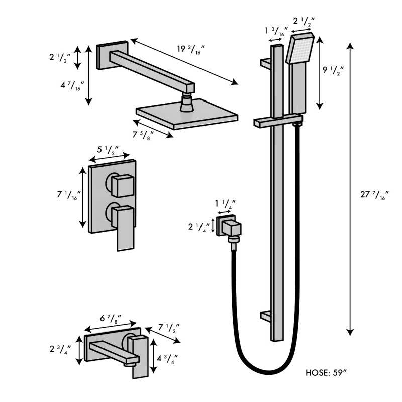 ZLINE Bliss Shower System in Polished Gold (51-0069-PVDG)