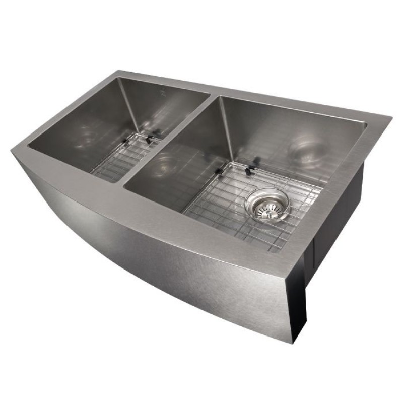 ZLINE Niseko Farmhouse 36 Inch Undermount Double Bowl Sink in DuraSnow