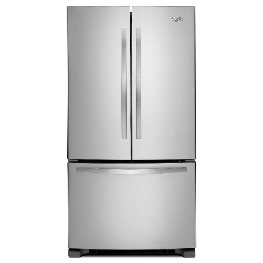 whirlpool monochromatic stainless steel refrigerator