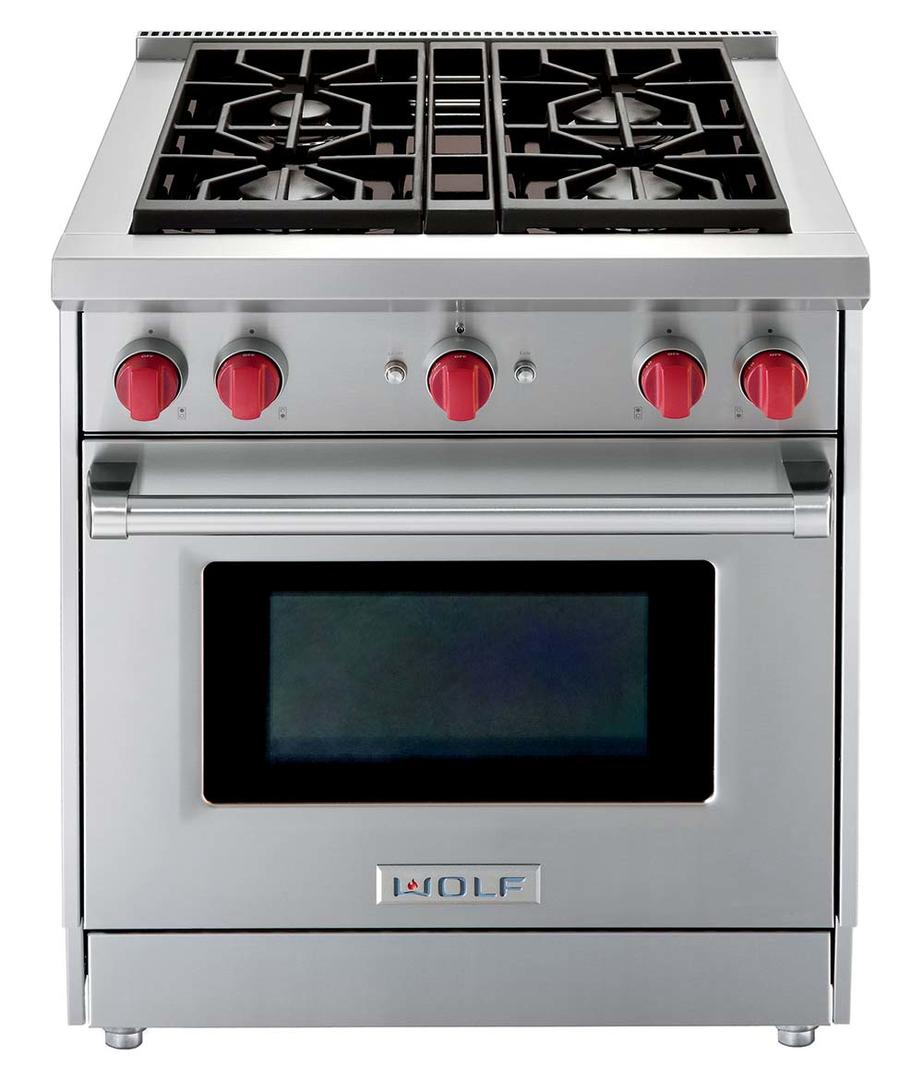 Wolf GR304 30 in. 2.9 cu. ft. Freestanding Gas Range with 4 Burners ...