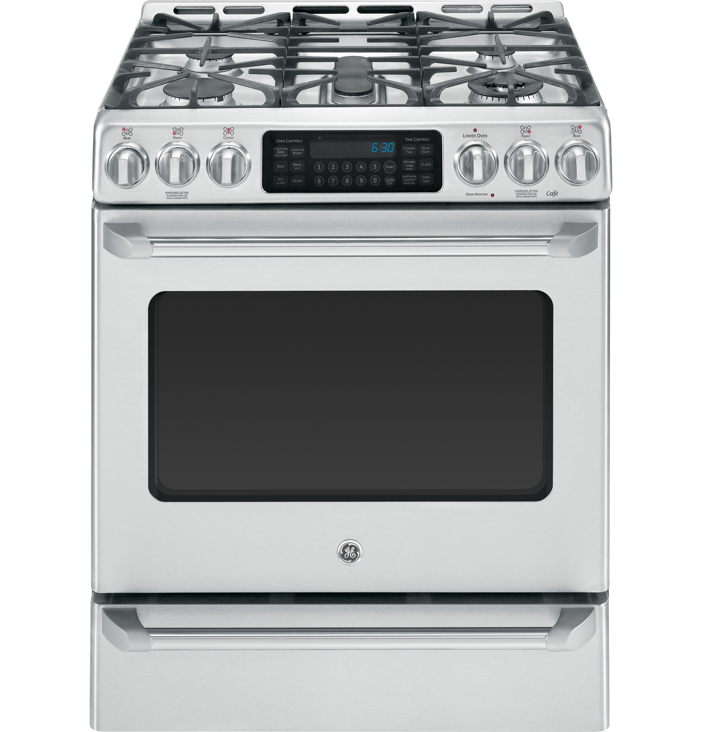 GE Cafe CGS985SETSS 6.4 cu. ft. Gas Range with Self-Cleaning Convection Ge Stainless Steel Stove Gas