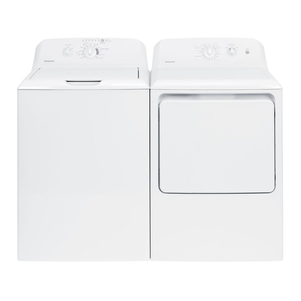 Hotpoint HTX21GASKWW 6.2 cu. ft. Gas Dryer and HTW200ASKWW 3.8 DOE cu