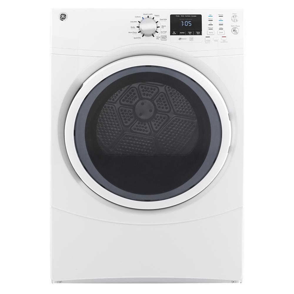 GE GFD43ESSMWW 7.5 cu. ft. 240Volt White Stackable Electric Vented Dryer, ENERGY STAR
