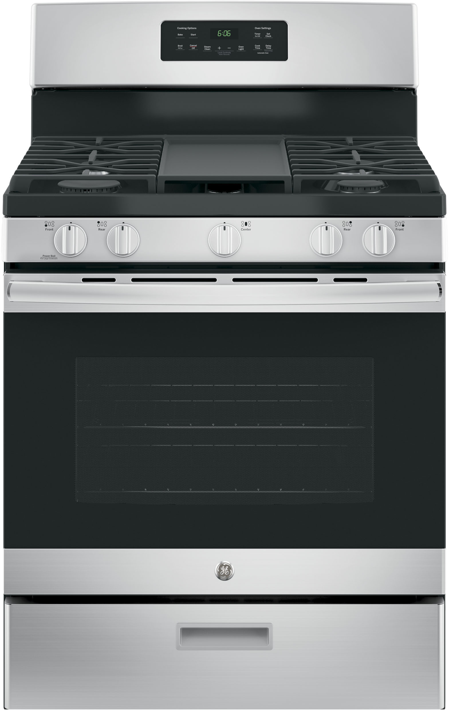 GE JGBS66REKSS 30 Inch FreeStanding Gas Range with 5 Sealed Burners, 5