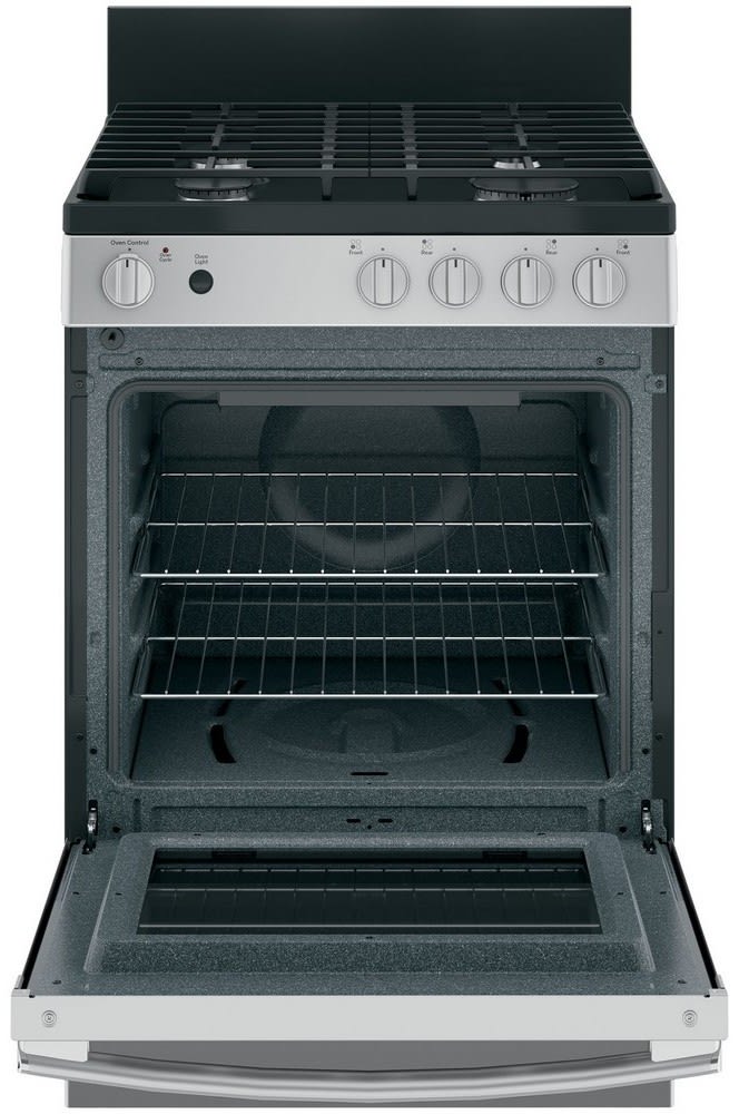 GE JGAS640RMSS 24 Inch Freestanding Gas Range with 4 Sealed Cooktop