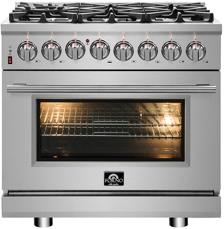 Forno FFSGS612536 36 Inch Dual Fuel Range with Natural Gas, 6 Sealed