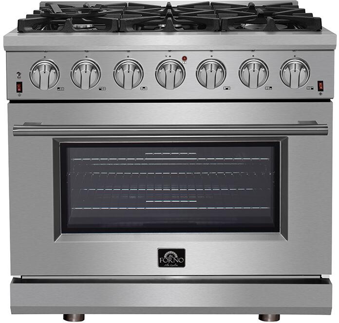 Forno FFSGS623936 36 Inch All Gas Range with Natural Gas, 6 Sealed