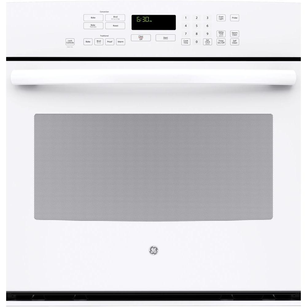 Ge Pt7050dfww Profile 30 In Single Electric Wall Oven Self Cleaning With Steam Plus Convection White
