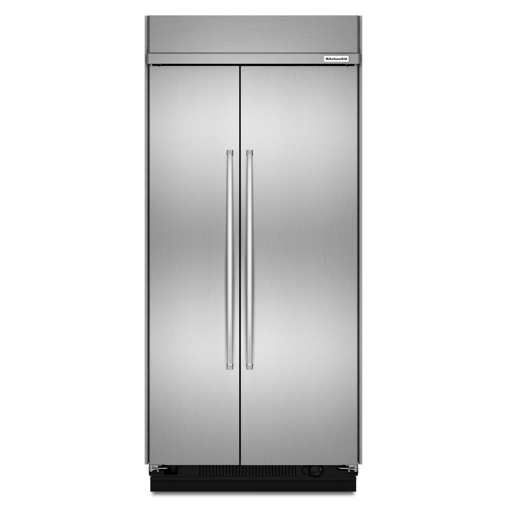 Stainless Steel Kitchenaid Side By Side Refrigerators Kbsn602ess 64 1000 