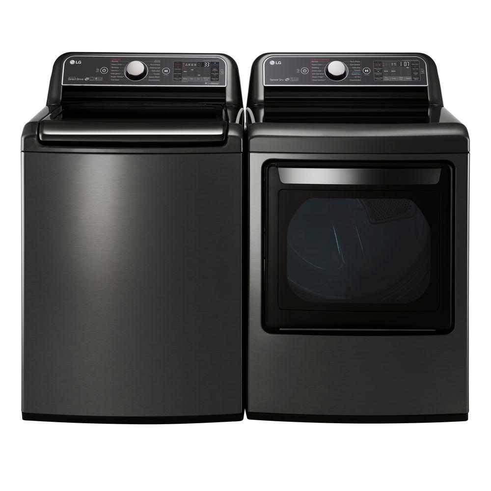 LG Washer & Dryer Set BLACK STAINLESS STEEL Black Stainless Steel Washer And Dryer Set