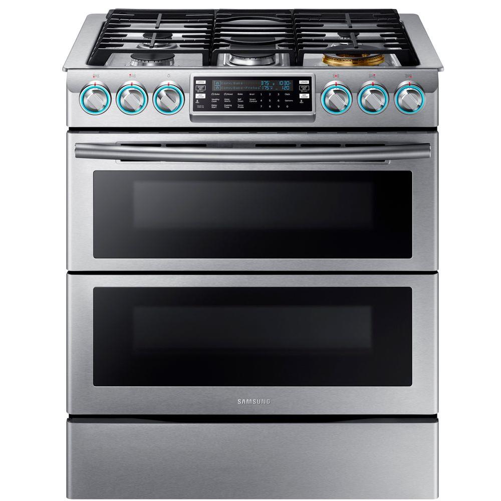 Samsung Flex Duo 5.8 cu. ft. SlideIn Double Oven Gas Range with SelfCleaning Convection Oven