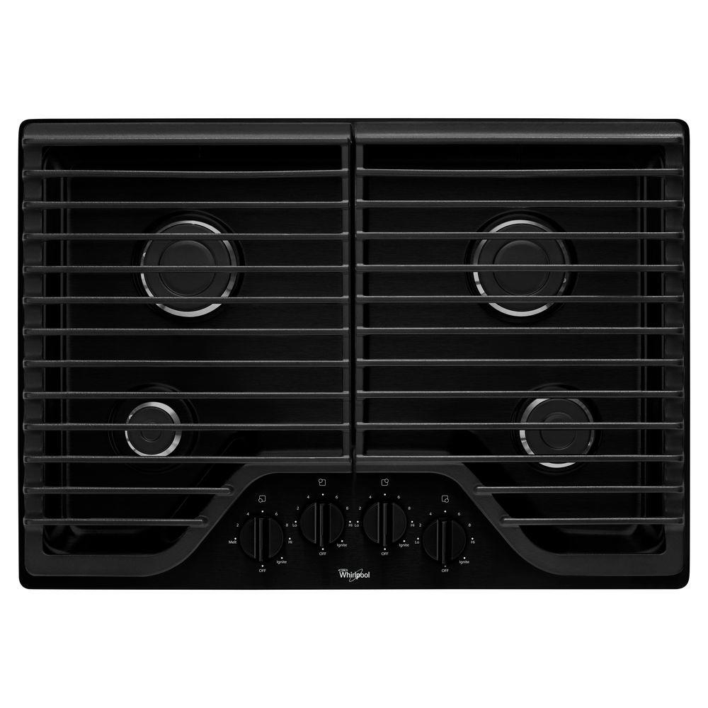 Whirlpool 30" WCG51US0DB Black Gas Cook-top (4 Burner)